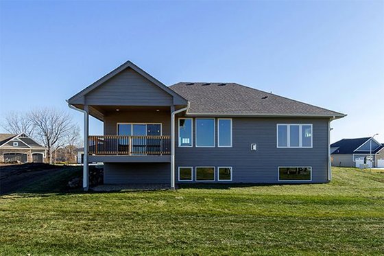 Exterior - Rear Elevation for Ranch House Plan #70-1458 - 2 bed, 2 bath