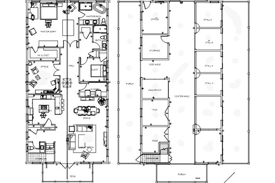 Floor Plan - Main Floor for Barndominium House Plan #921-31 - 3 bed, 2.5 bath