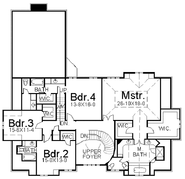 European Floor Plan - Upper Floor Plan #119-239