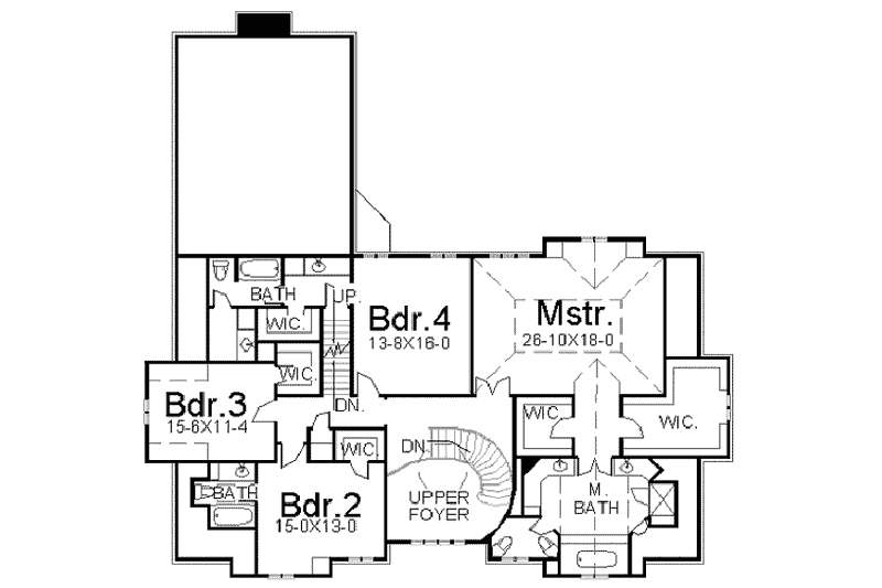 Home Plan - Floor Plan - Upper Floor for European House Plan #119-239 - 5 bed, 4 bath