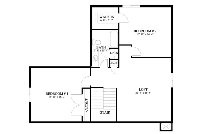 House Plan Design - Floor Plan - Upper Floor for Craftsman House Plan #1060-50 - 4 bed, 3 bath