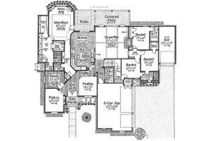 Floor Plan - Main Floor for European House Plan #310-325 - 4 bed, 3.5 bath