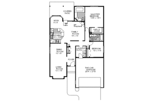 Floor Plan - Main Floor for Ranch House Plan #18-108 - 2 bed, 2 bath