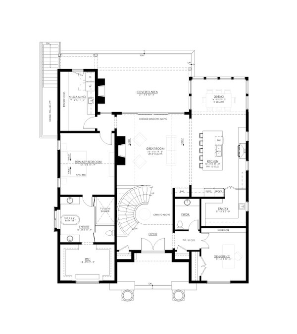 House Blueprint - European Floor Plan - Main Floor Plan #1114-13