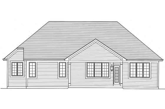 Exterior - Rear Elevation for Ranch House Plan #46-832 - 3 bed, 2 bath