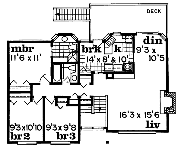 Traditional Floor Plan - Main Floor Plan #47-161