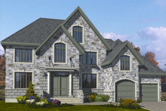 Exterior - Front Elevation for European House Plan #138-331 - 4 bed, 2.5 bath