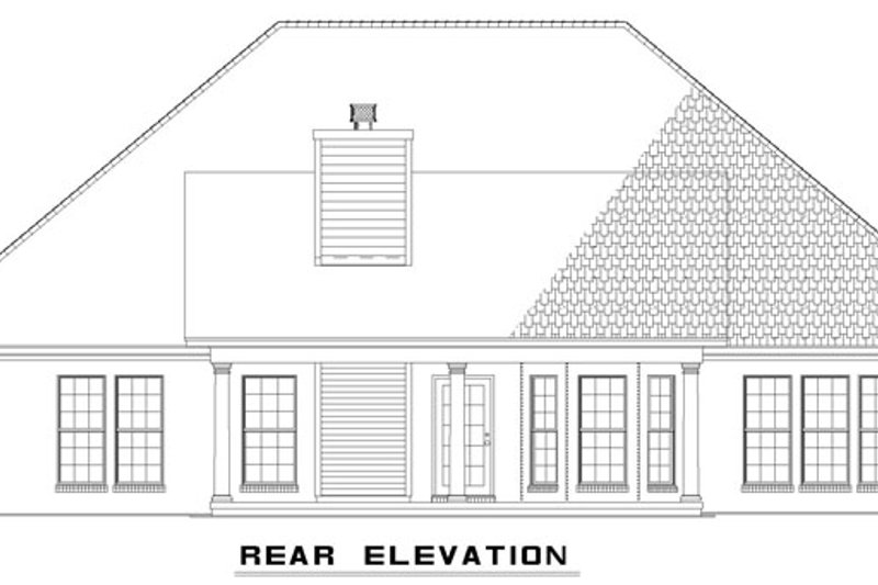 Home Plan - Exterior - Rear Elevation for Traditional House Plan #17-3294 - 4 bed, 2 bath