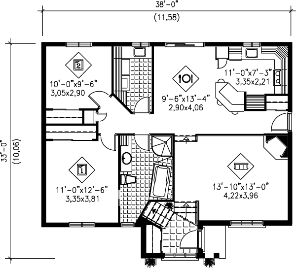 Traditional Floor Plan - Main Floor Plan #25-1181