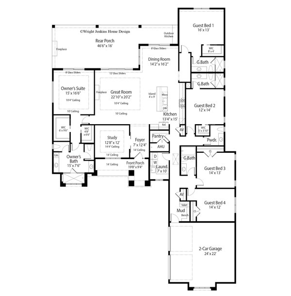 Dream House Plan - Craftsman Floor Plan - Main Floor Plan #938-124