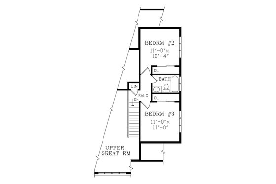 Floor Plan - Upper Floor for Contemporary House Plan #456-8 - 3 bed, 2.5 bath