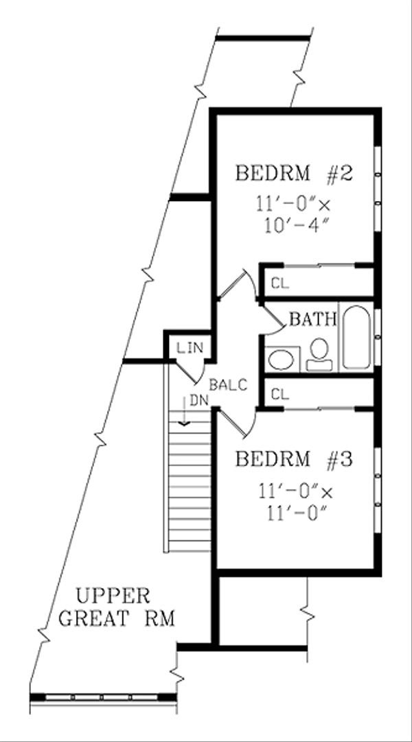 Contemporary Floor Plan - Upper Floor Plan #456-8