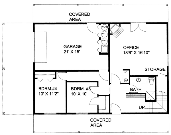 House Blueprint - Bungalow Floor Plan - Lower Floor Plan #117-683