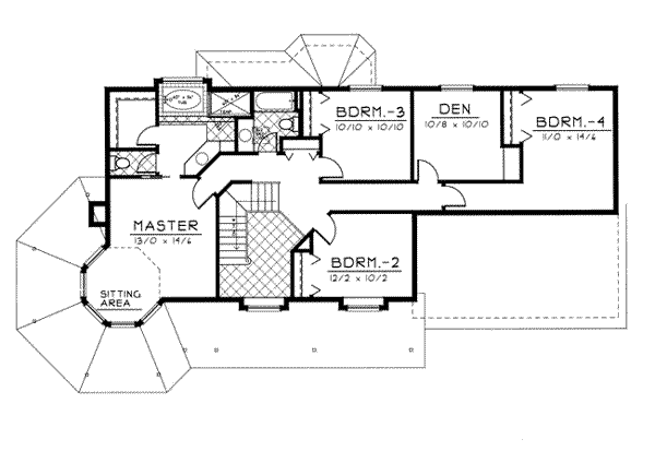House Design - Victorian Floor Plan - Upper Floor Plan #100-222