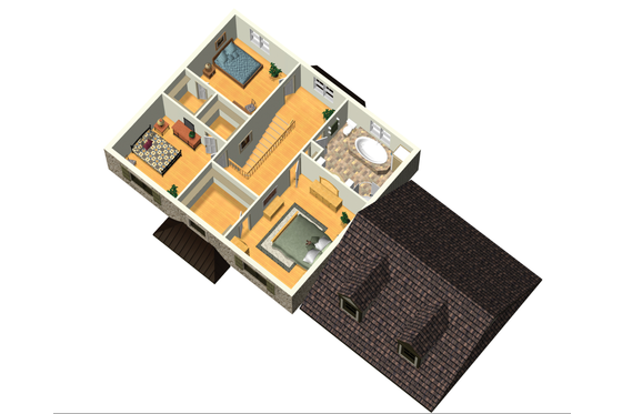 Floor Plan - Upper Floor 1 for Colonial House Plan #25-4701 - 3 bed, 1 bath