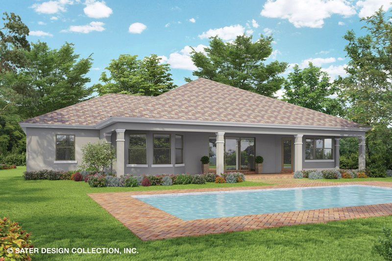 Architectural House Design - Exterior - Rear Elevation for Mediterranean House Plan #930-464 - 3 bed, 2.5 bath
