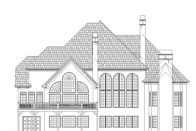 Home Plan - Exterior - Rear Elevation for European House Plan #119-251 - 4 bed, 3.5 bath