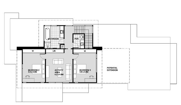 Modern Floor Plan - Upper Floor Plan #496-26