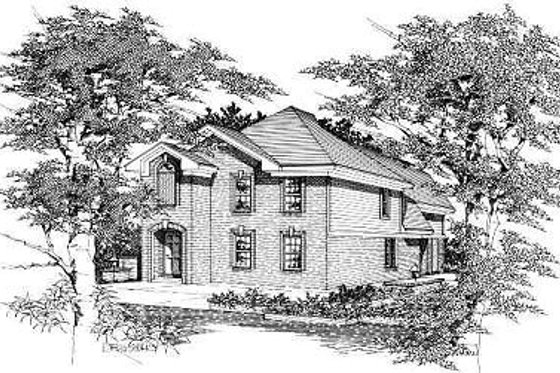 Exterior - Front Elevation for European House Plan #329-183 - 3 bed, 2 bath
