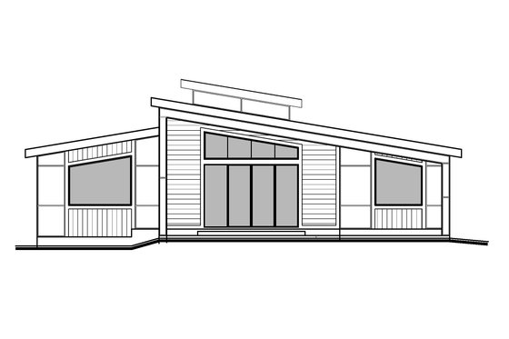 Exterior - Rear Elevation for Modern House Plan #1073-22 - 3 bed, 2 bath