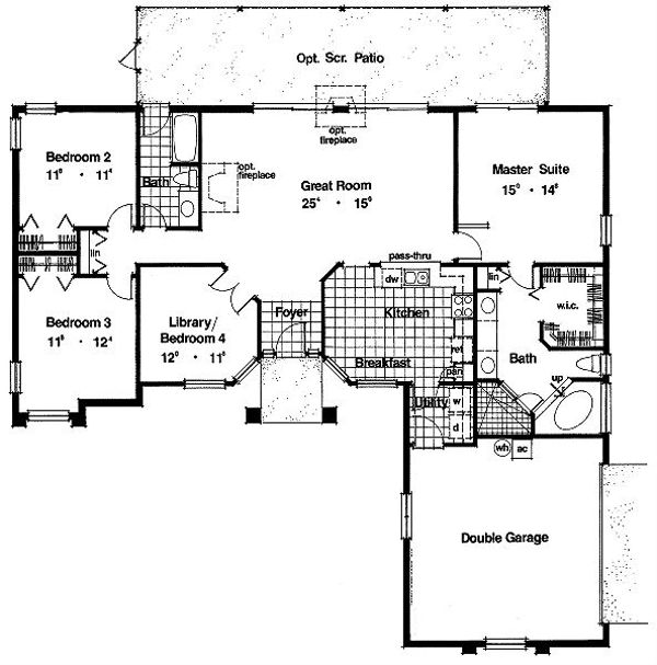 Architectural House Design - Mediterranean Floor Plan - Main Floor Plan #417-149
