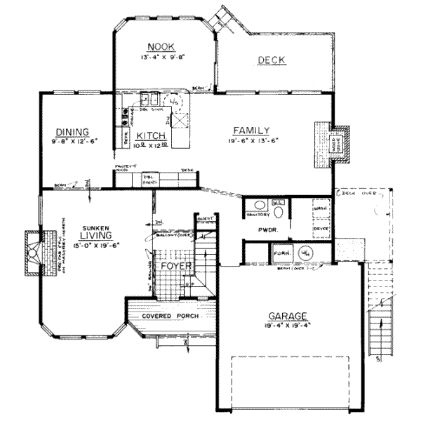 Traditional Floor Plan - Main Floor Plan #303-115