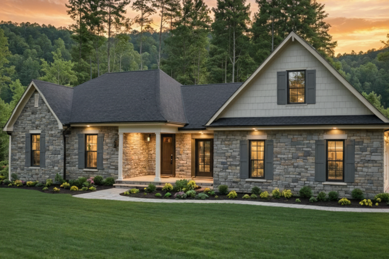 House Blueprint - Country Exterior - Front Elevation Plan #21-597