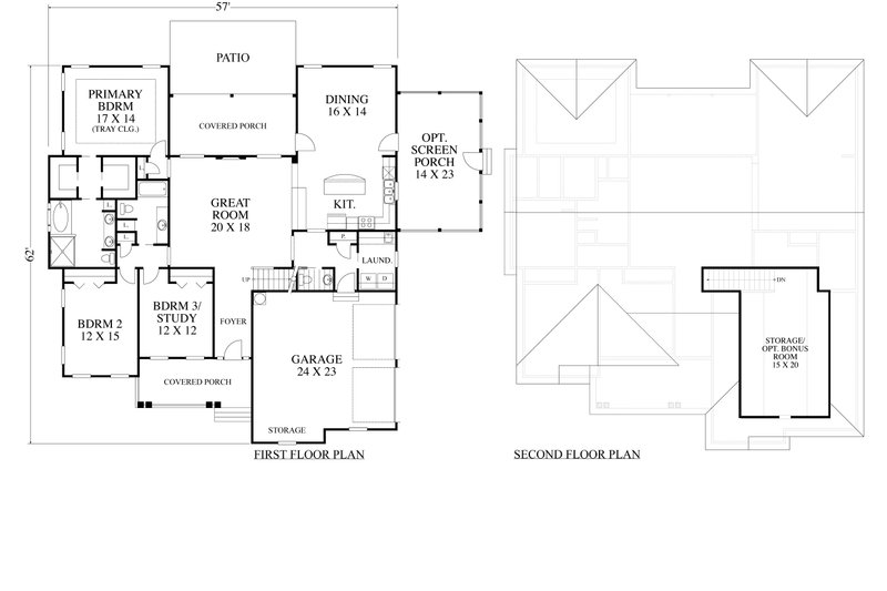 House Blueprint - Floor Plan - Main Floor for Ranch House Plan #1053-84 - 3 bed, 2.5 bath