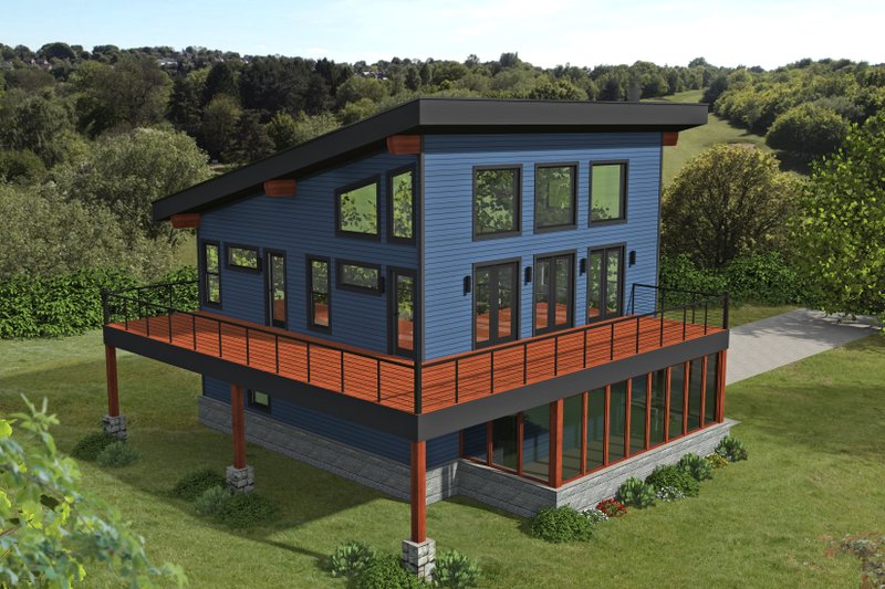 Architectural House Design - Exterior - Front Elevation 3 for Modern House Plan #932-564 - 3 bed, 2 bath