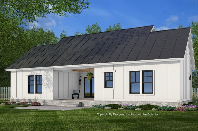 House Plan Design - Exterior - Rear Elevation for Craftsman House Plan #51-1445 - 3 bed, 2 bath