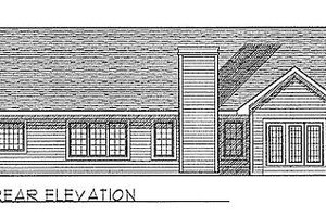 Exterior - Rear Elevation for Traditional House Plan #70-164 - 3 bed, 2 bath