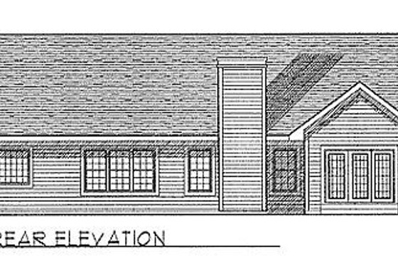 Exterior - Rear Elevation for Traditional House Plan #70-164 - 3 bed, 2 bath