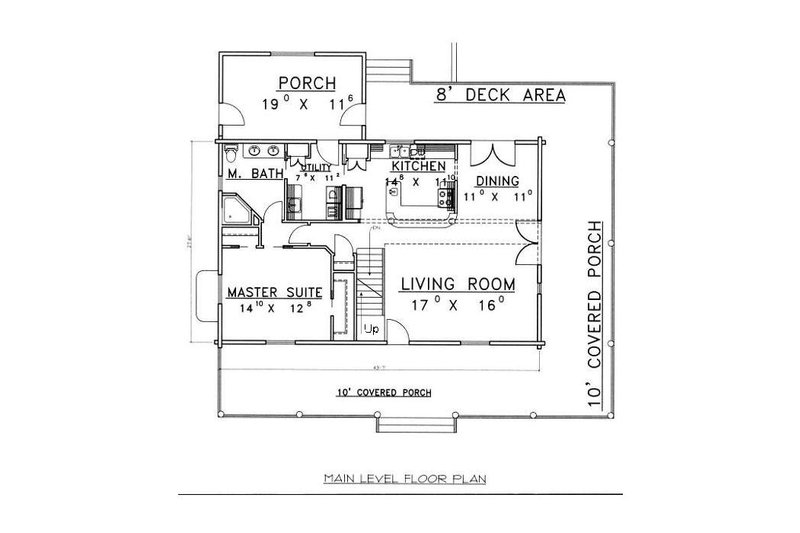Home Plan - Floor Plan - Main Floor for Log House Plan #117-555 - 4 bed, 3 bath