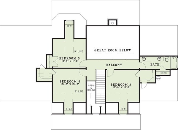 House Plan Design - Country Floor Plan - Upper Floor Plan #17-205