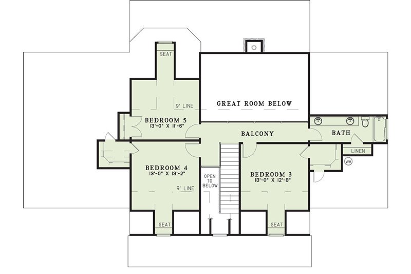House Plan Design - Floor Plan - Upper Floor for Country House Plan #17-205 - 5 bed, 3 bath