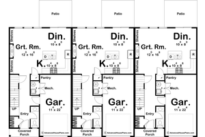 Floor Plan - Main Floor for Farmhouse House Plan #455-306 - 3 bed, 2.5 bath