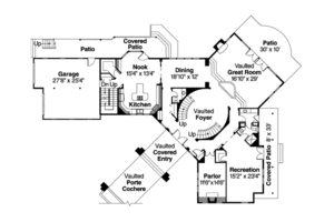 Floor Plan - Main Floor for Craftsman House Plan #124-455 - 4 bed, 5.5 bath