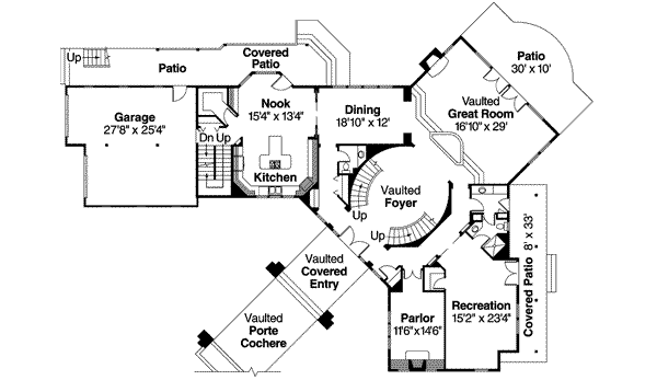 House Plan Design - Craftsman Floor Plan - Main Floor Plan #124-455