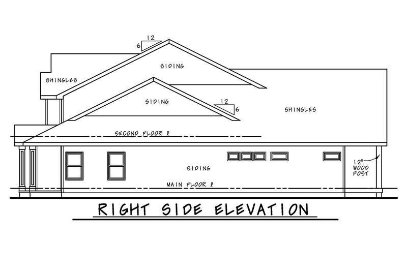 House Blueprint - Exterior - Other Elevation 1 for Craftsman House Plan #20-2571 - 3 bed, 2.5 bath
