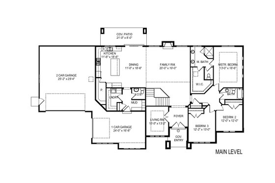Floor Plan - Main Floor for Modern House Plan #920-121 - 3 bed, 2.5 bath