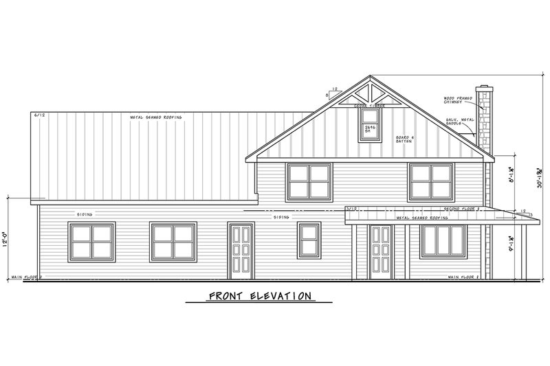 Architectural House Design - Exterior - Front Elevation 5 for Barndominium House Plan #20-2624 - 3 bed, 2.5 bath