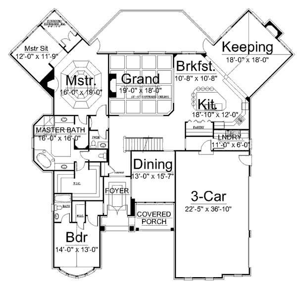 House Design - European Floor Plan - Main Floor Plan #119-348
