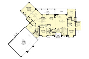 Floor Plan - Main Floor for Contemporary House Plan #930-506 - 3 bed, 3.5 bath