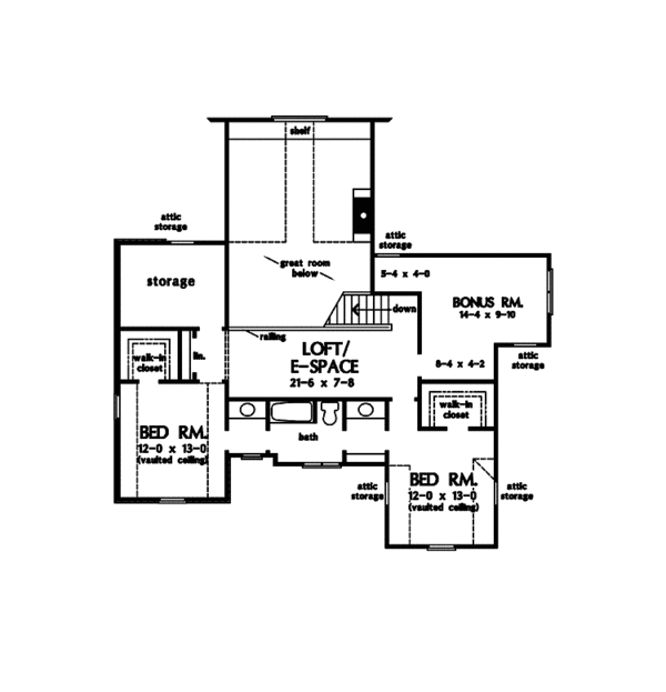 House Plan Design - Craftsman Floor Plan - Upper Floor Plan #929-844