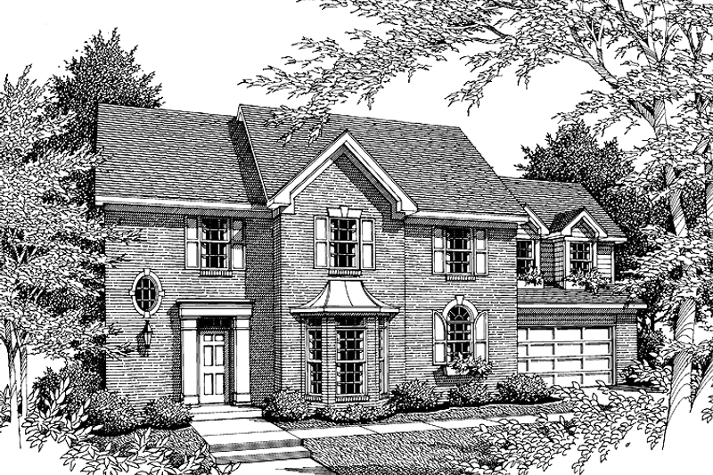 Dream House Plan - Exterior - Front Elevation 3 for Colonial House Plan #952-114 - 4 bed, 2.5 bath