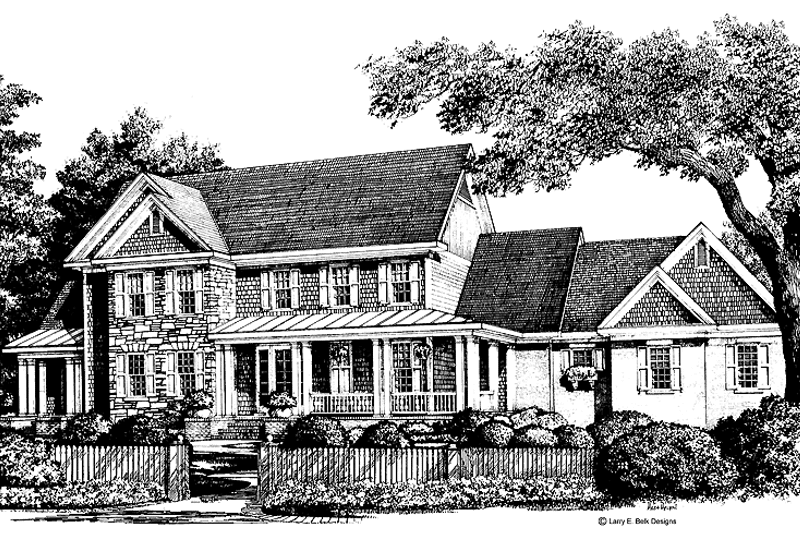 Home Plan - Exterior - Front Elevation 3 for Country House Plan #952-231 - 4 bed, 4.5 bath