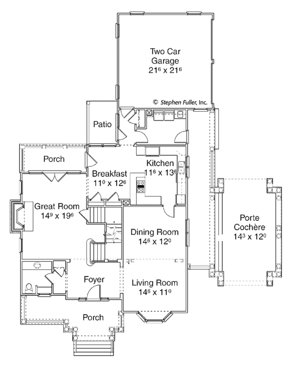 Home Plan - Colonial Floor Plan - Main Floor Plan #429-279