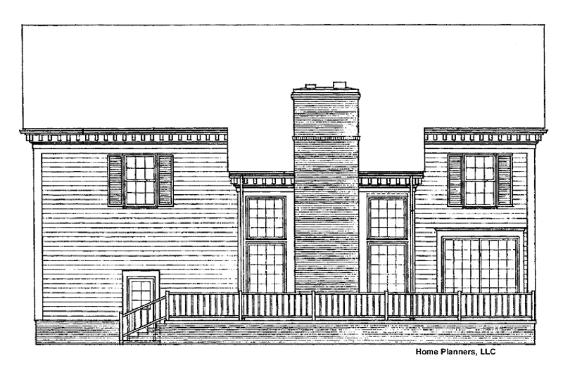 Home Plan - Exterior - Rear Elevation for Classical House Plan #72-769 - 4 bed, 3.5 bath