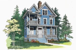 House Blueprint - Victorian Exterior - Front Elevation Plan #72-885