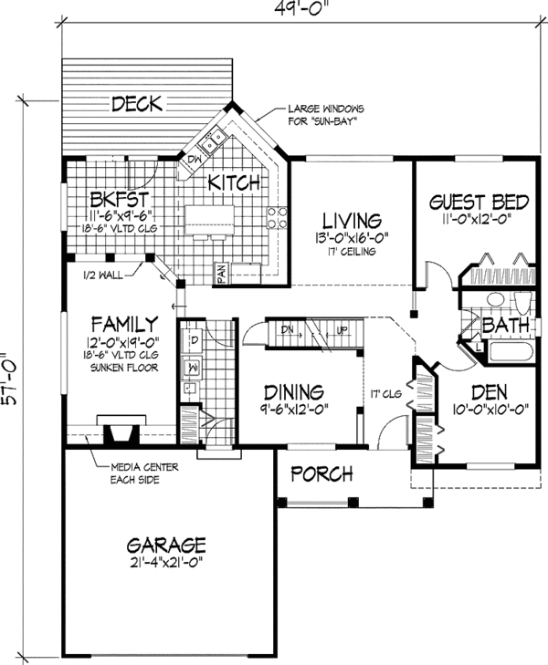 Home Plan - Traditional Floor Plan - Main Floor Plan #320-542